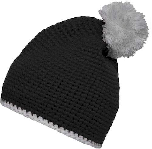 Myrtle Beach_MB7964_Pompon Hat with Contrast Stripe
